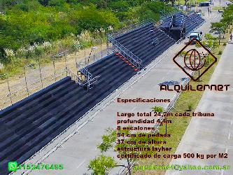 Alquiler de gradas de 12escalones  x 22m de largo Alquiler de gradas